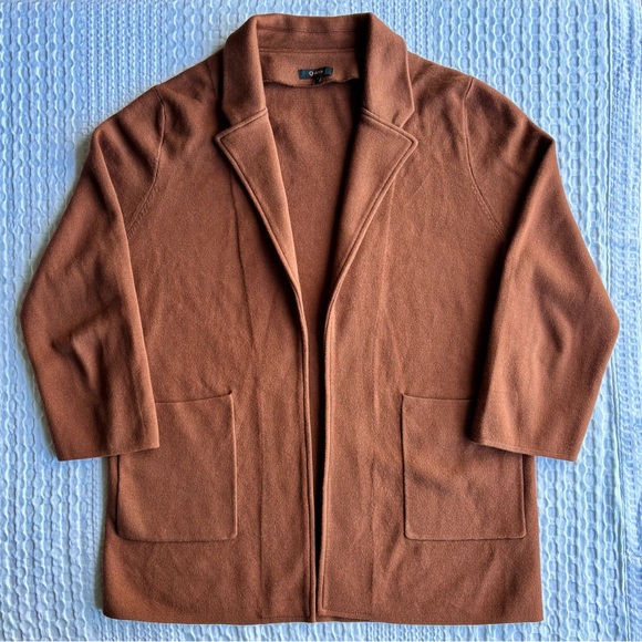 Quince Jackets & Blazers - Quince 100% Organic Cotton Knit Sweater Blazer in Sienna, Women’s Size L Neutral